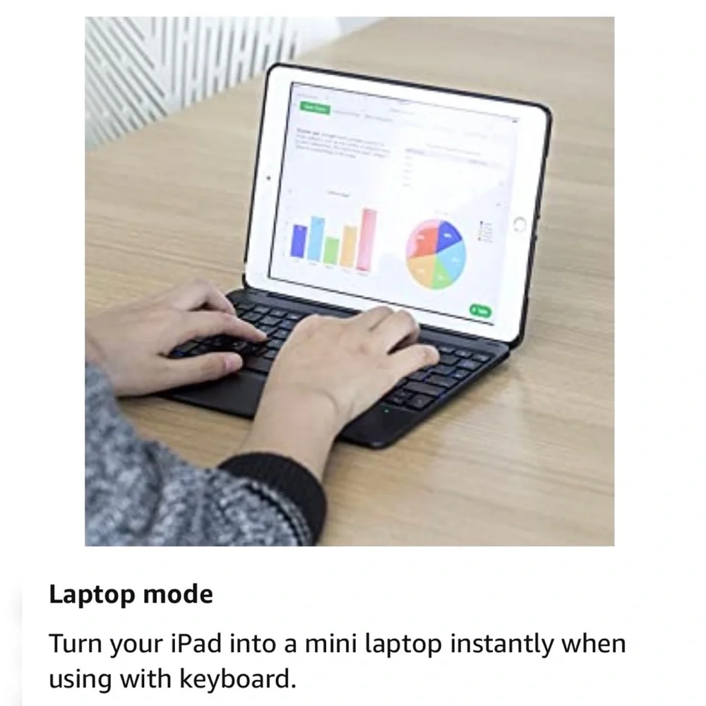 Bluetooth iPad black keyboard case with shortcut keys